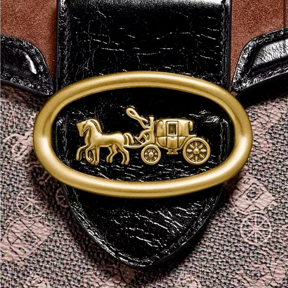 Coach Kat Saddle Bag 20 with Horse and Carriage print - Picture 5 of 15
